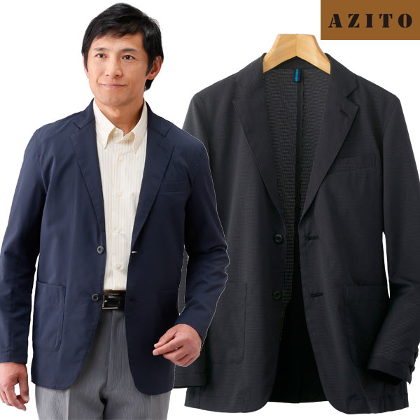 エアースルーテーラードジャケット AZITO ドットエア 快適高通気織物 春夏秋 40代 50代 60代 C900301-SAI