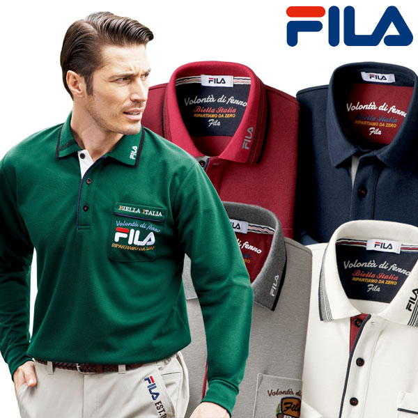 吸汗速乾デザインポロシャツ FILA フィラ さらっと快適 通年 40代 50代 60代 957889