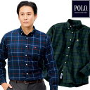 チェックシャツ カジュアルシャツ POLO BCS ポロ・ビーシーエス 長袖 クラシック 上品 メンズ 秋冬春 40代 50代 60代 958161