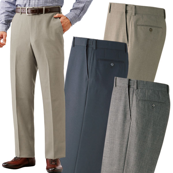 ノータック仕様 裾上げ済アジャスター付すっきりスラックス 同サイズ3色組 選べる股下丈 メンズ 40代 50代 60代 957524