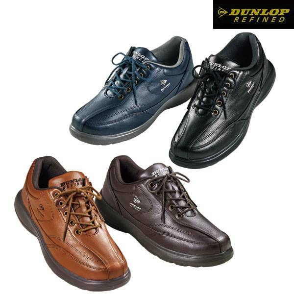 ダンロップ・リファインド DUNLOP はっ水快適ウォーキングシューズ メンズ 内側ファスナー 40代 50代 60代 392708/392709/392710/392711