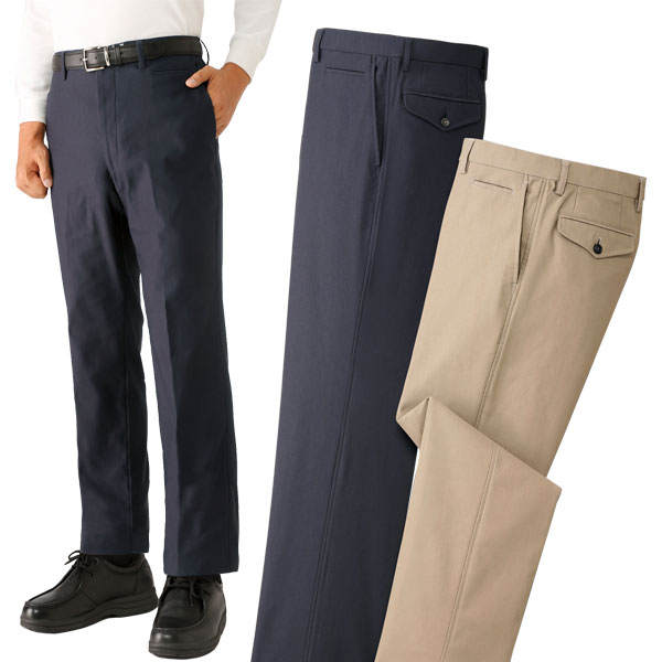 裏起毛ストレッチ綿混スラックス 同サイズ2色組 HUNTINGTON CLUB ハンティントン・クラブ 選べる股下 メンズ 秋冬春 40代 50代 60代 311-5712K-HA