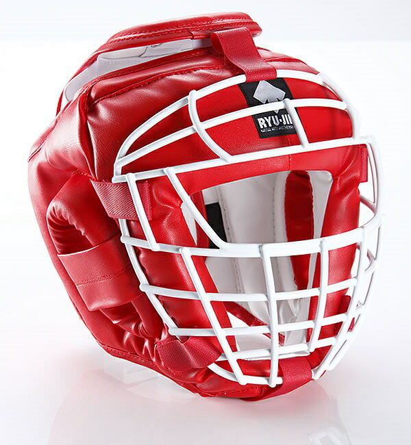 ニュー金網DX ヘッドガード レッド // POINT&KO公認 空手 金網 ヘッドガード ヘッドギア 子供 金網 金網ヘッドガード 大会指定 練習 稽古 送料...