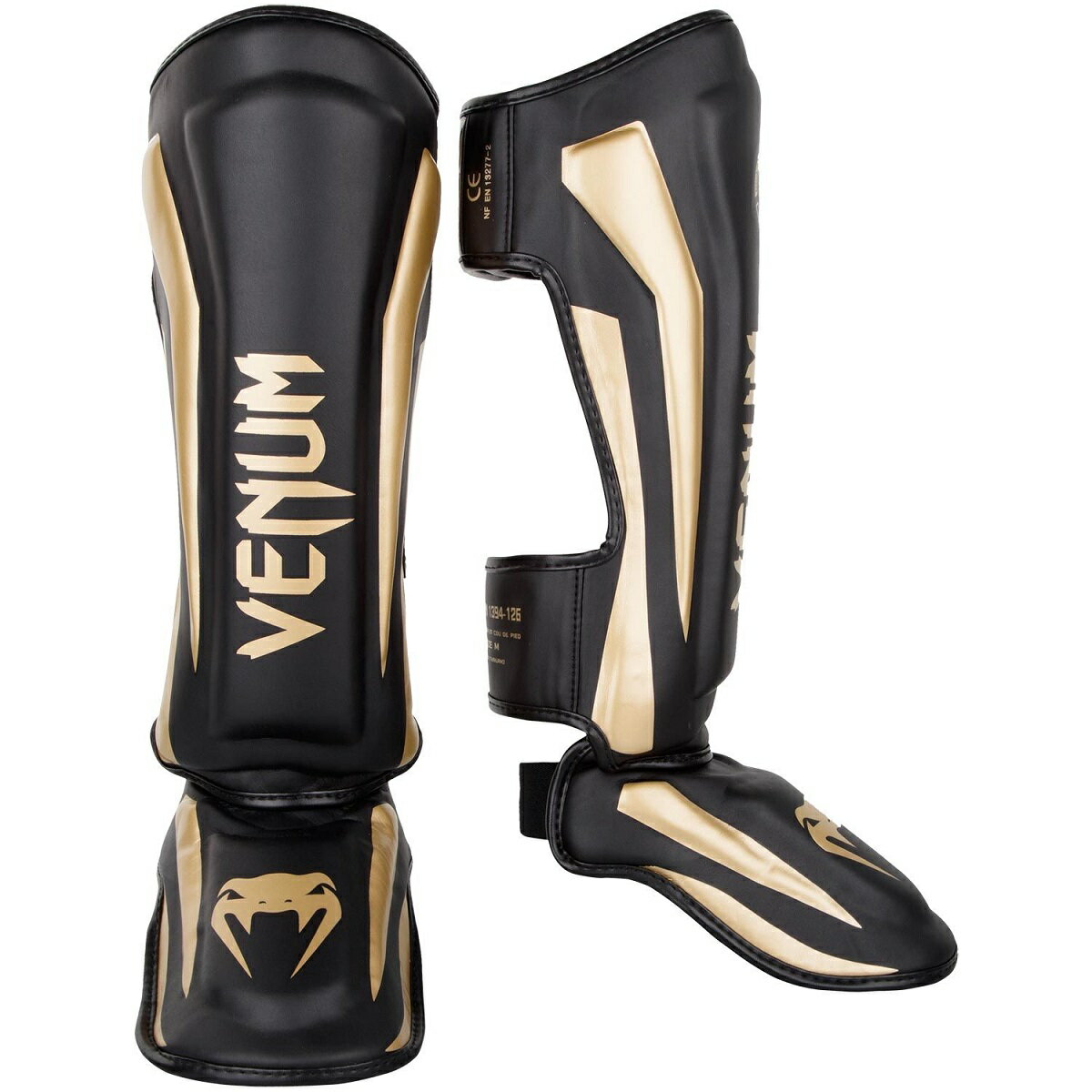 VENUM レッグガード ELITE SHIN GUARDS （ブラック×ゴールド） VENUM-1394-126 //レガース キックボクシング 格闘技 防具 プロテクター..