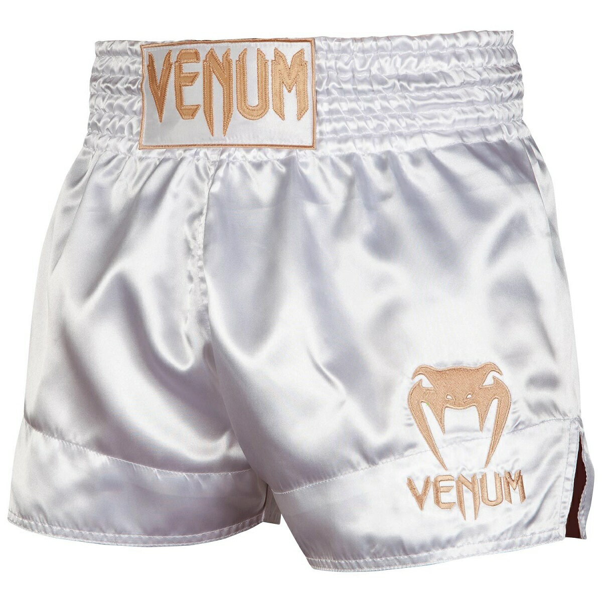 VENUM ムエタイトランクス MUAY THAI SHORTS CLASSIC (ホワイト×ゴールド) //キックパンツ ボクシング トランクス スポーツウェア 格闘技 送料無料