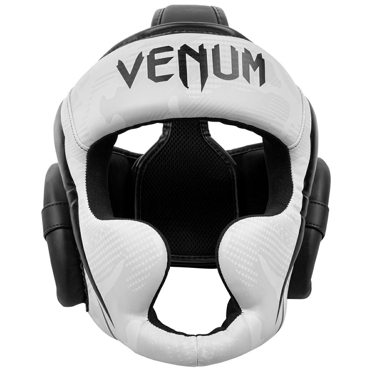 VENUM ヘッドガード ELITE HEADGEAR //ボクシング スパーリング キックボクシング ヘッドギア 格闘技 防具 送料無料 VENUMのヘッドガード 「ELITE HEADGEAR /エリート ヘッドギア」 顎部分にパッドが入ったヘッドガードです。 顔面急所への打撃を最大限守るヘッドガード ワンパンチKOを防ぐチンガード付き。 空手からボクシングまで打撃系格闘技のマルチモデルです。 バックのマジックテープで調整が可能です。 サイズ　フリーサイズ 素材　最高級スキンテックスレザー 100％ フランス発のMMAファイトブランド「VENUM／ヴェナム」 ボクシンググローブやヘッドガード、レガースといった格闘技用品だけでなく、ファイトショーツやラッシュガード、コンプレッションウェアといったウェアも人気のブランド 格闘技界にもファンは多く、UFC、RIZIN、PRIDE（当時）で活躍するファイターやBellator／ベラトール等で活躍する選手、K-1やムエタイ、キックボクシングで活躍する格闘家の多くが愛用しています。 近年では元WBO世界フェザー級王者、元WBO世界スーパーフェザー級王者であり現WBAスーパー・WBC・WBO世界ライト級統一王者のワシル・ロマチェンコ選手とのスポンサー契約をし、ボクシング界においてもVENUMのブランド名が広く聞かれるようになっています。 2021年4月からは実力・人気共に世界最大の総合格闘技団体「UFC」の公式スポンサーに就任！ 総合格闘技だけでなく、エクササイズ、エアロビクス、ヨガにも最適なスポーツウェア！ ※当店はVENUMのオフィシャルリセラー（正規認定販売代理店）のため、全商品が正規品です。 ※※この商品は日本製と比較するとプリントのズレ、跳ね、縫い目のズレ、糸の解れなど全体的に若干品質が落ちます。ご了承の上、ご注文下さい。