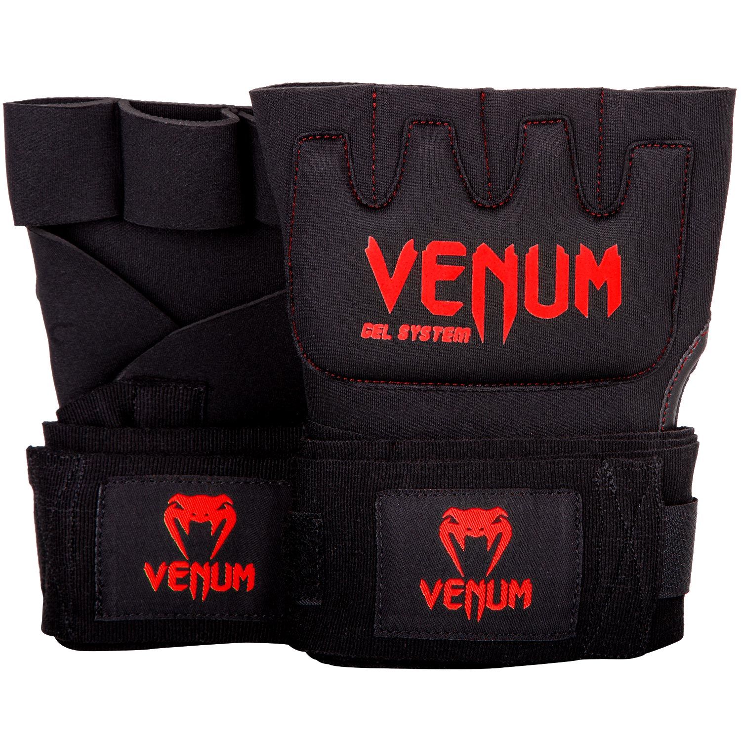 VENUMナックルグローブKontactGelGloveWraps(ブラックtimes;レッド)//インナーグローブ簡単バンテージバンテージ代わりハンドラップ送料無料