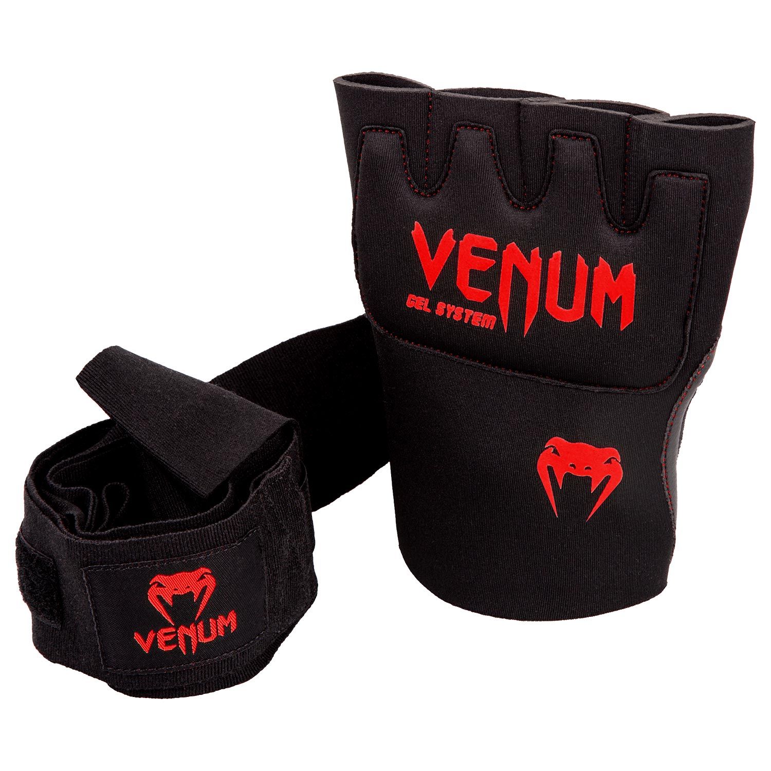 VENUMナックルグローブKontactGelGloveWraps(ブラックtimes;レッド)//インナーグローブ簡単バンテージバンテージ代わりハンドラップ送料無料