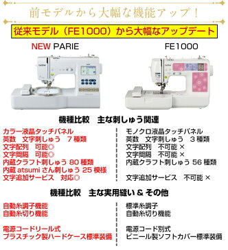 【最大3,000円OFFクーポンあり】【ポイント20倍】【新製品】ブラザー 刺繍ミシン Parie / パリエ コンピュータミシン【文字縫い】【5年保証】【ミシン本体】【送料無料】【刺しゅうミシン】【あす楽_土曜営業】【あす楽_日曜営業】