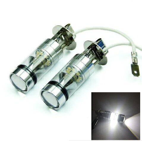 Rakuten - H3 LEDフォグランプ 100W 20SMD 2個セット ホワイト白 6000K 送料無料