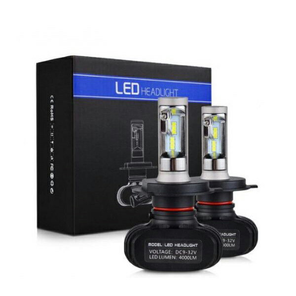 LEDヘッドライト S1 フォグランプ CSPチップ搭載 50W 8000LM H4 HiLo 9V-32V対応 IP65 2個セット送料無料