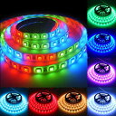 LEDテープ 300連 5m SMD 5050 12v RGB 16色 白ベース 防水加工 調光 調色 リモコン操作 マルチカラー LED 間接照明 看板照明 棚下照明 LEDテープライト(3)