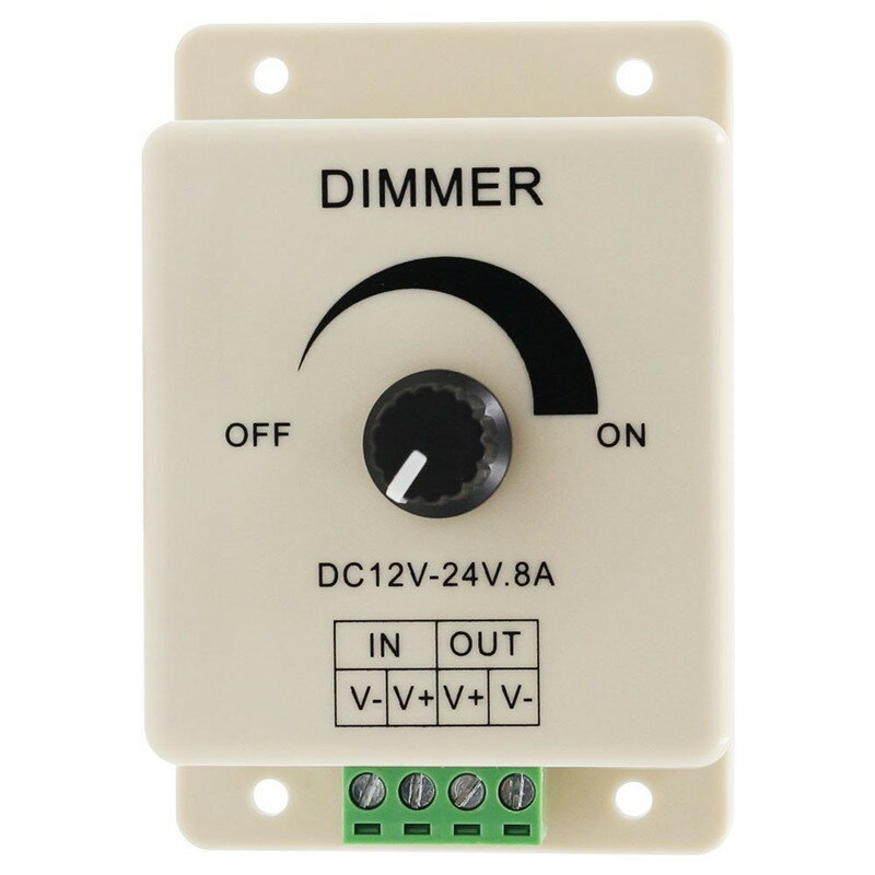 DV12-24V 8A 調光器 調光コントローラ　ライトディマー 調光制御装置 プラスチック LEDテープや照明に