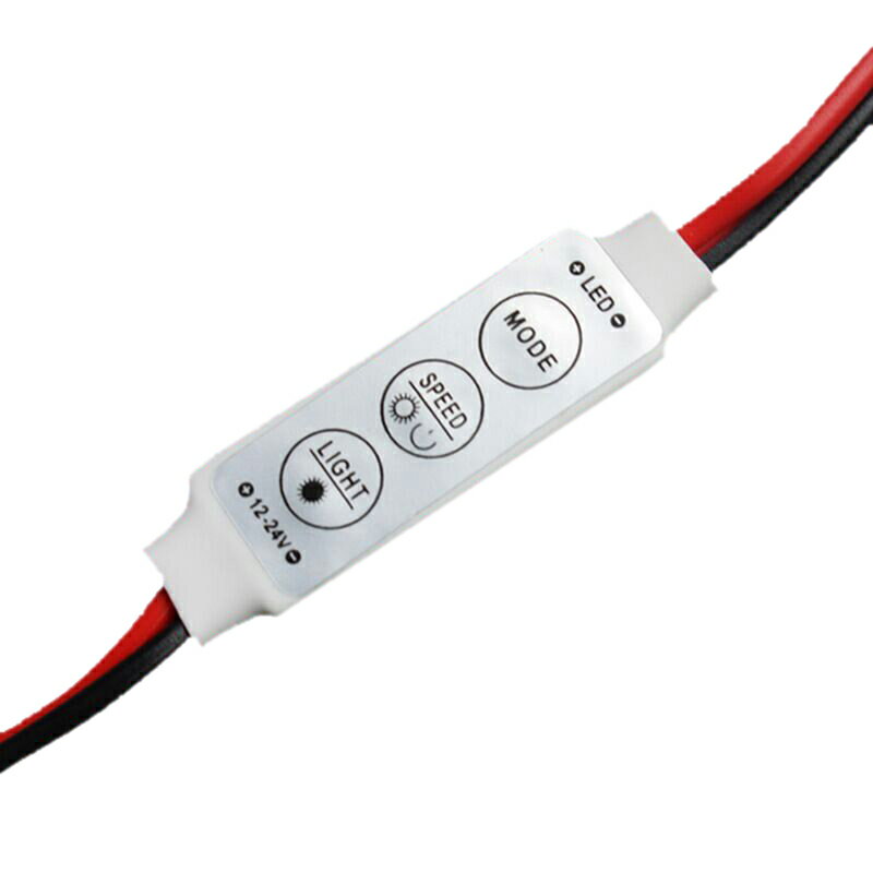 LED コントローラー 調光器 12V/24V LEDテープライト 点滅/調光/速度調整 多機能LEDテープ