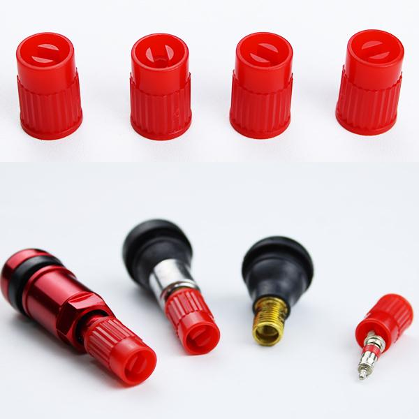 【大感謝祭最大28倍】 エアバルブ キャップ 虫ハズシ レッド 4個 タイヤ エアーバルブ 工具 タイヤバル..