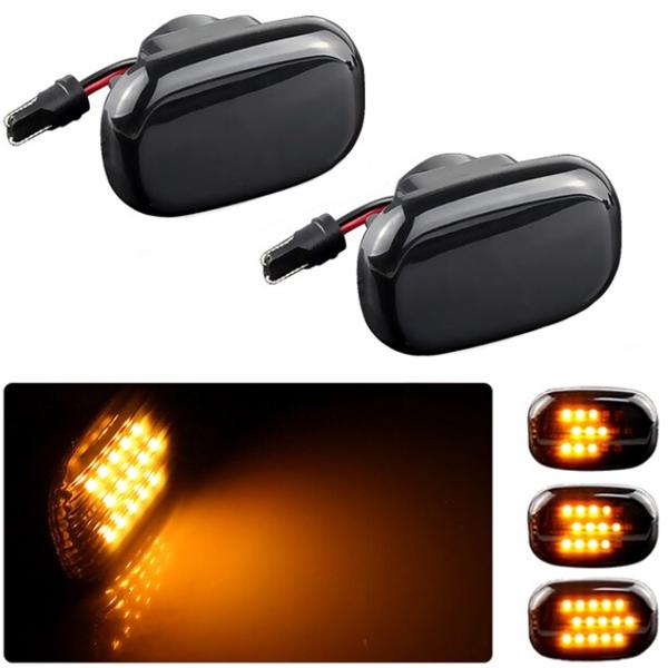 【スーパーセール最大28倍】 トヨタ シーケンシャル サイド マーカー ウィンカー 流れる ブラック 流星 3列 15連 15smd MR-S ハリアー サーフ プロボックス