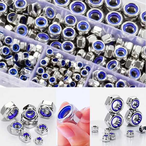 ゆるみ止めナット 42個 ナット ロックナット セット M3 M4 M5 M6 M8 HEX 六角 ネジ ステンレス 工具 修理 車 バイク 緩み防止 ランプ 照明 玩具 ブレード ラジオ 自転車 ペダル ツマミ バイク BMX サーフィン バルブ バルブキャッ ツール ファン 農機具 バイク 車 駆動