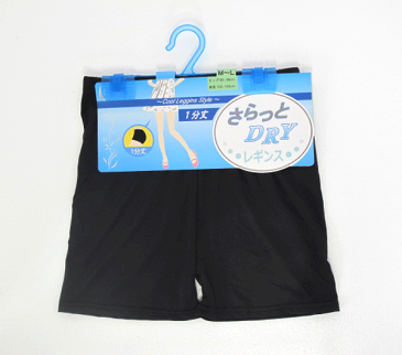 レディース1分スパッツ さらさらストレッチパンツ ドライ&クール 下着のちら見が気にならない1分丈オーバーパンツ黒 選べる2サイズ 見せパン マイクロミニパンツ スクール レディース レギンス1分丈 夏 涼しい