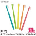 【4/27 01:59まで！エントリーでP10倍！】【メール便送料無料/10本セット】 FEED shushu kids 6-12歳 ふつう やわらかめ シュシュ キッズ 歯ブラシ 歯科専売品 日本製