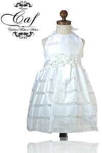 Caf  Kids ホルターネックワンピース 2A〜10A WHITE 結婚式 発表会 パーティー フォーマルワンピースキッズ ドレス クラシカル フォーマル ドレス