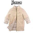 NEW!【2022FW】HERNO KIDS（ヘルノ キッズ） 異素材ミックス ノーカラー 中綿 コート 4A【4歳】6A【6歳】8A【8歳】