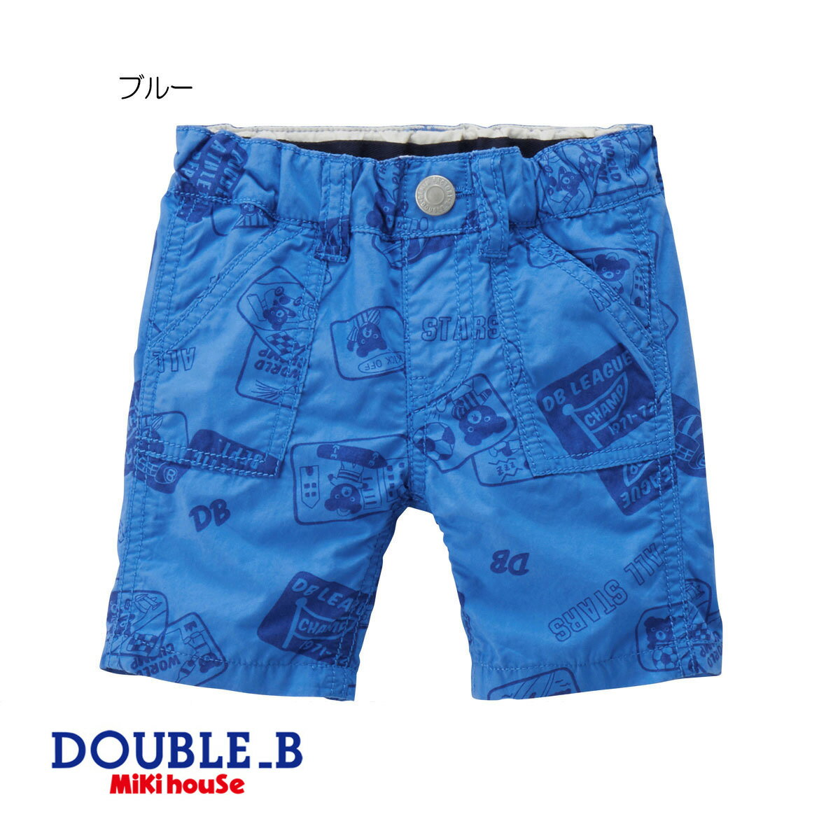 【セール30%OFF】【メール便OK】【DOUBLE B ダブルビー】アメコミ風プリント6分丈パンツ (100cm・110cm)【ミキハウス/ハーフパンツ】