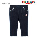 セール30%OFF!ホットビスケッツ 裾フリル付き 異素材 やわらかパンツ(80cm-120cm)ミキハウス正規販売店●メール便不可