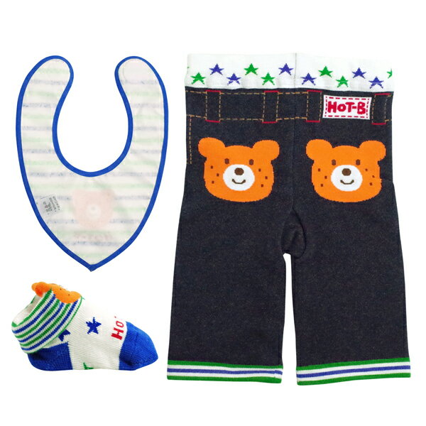ホットビスケッツ【箱付】スタイ スパッツ ソックス ベビーギフトセット【出産祝い・ギフトに】ミキハウス正規販売店●メール便不可