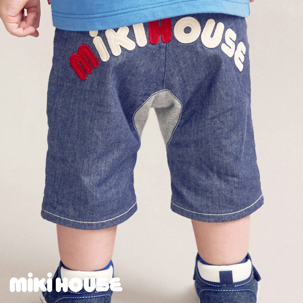 セール30%OFF！ミキハウス バックロゴ ミキロゴ 7分丈パンツ(70cm-100cm)ミキハウス正規販売店●メール便OKのサムネイル