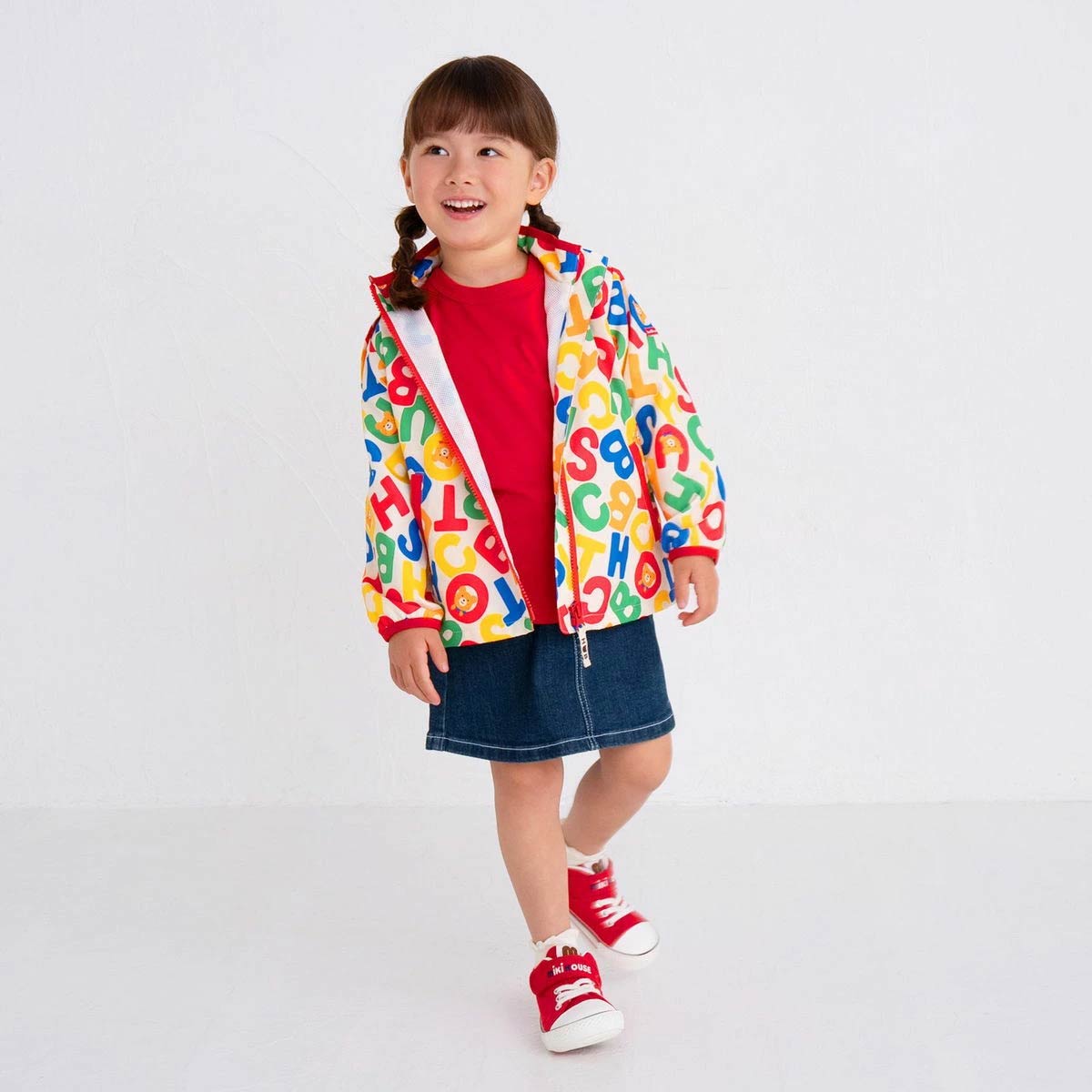 セール30%OFF！ホットビスケッツ ロゴ 総柄 ウィンドブレーカー(80-120cm)ミキハウ...
