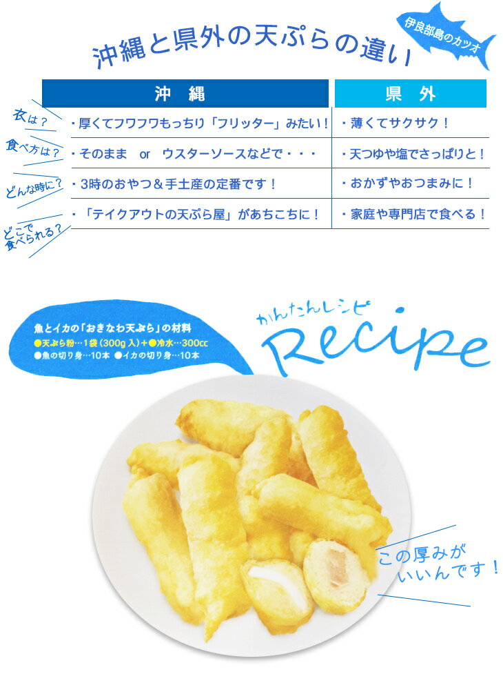 魚屋のてんぷら粉 300g×2袋 　/天ぷら粉 宮古 伊良部島 浜口水産【送料無料メール便】