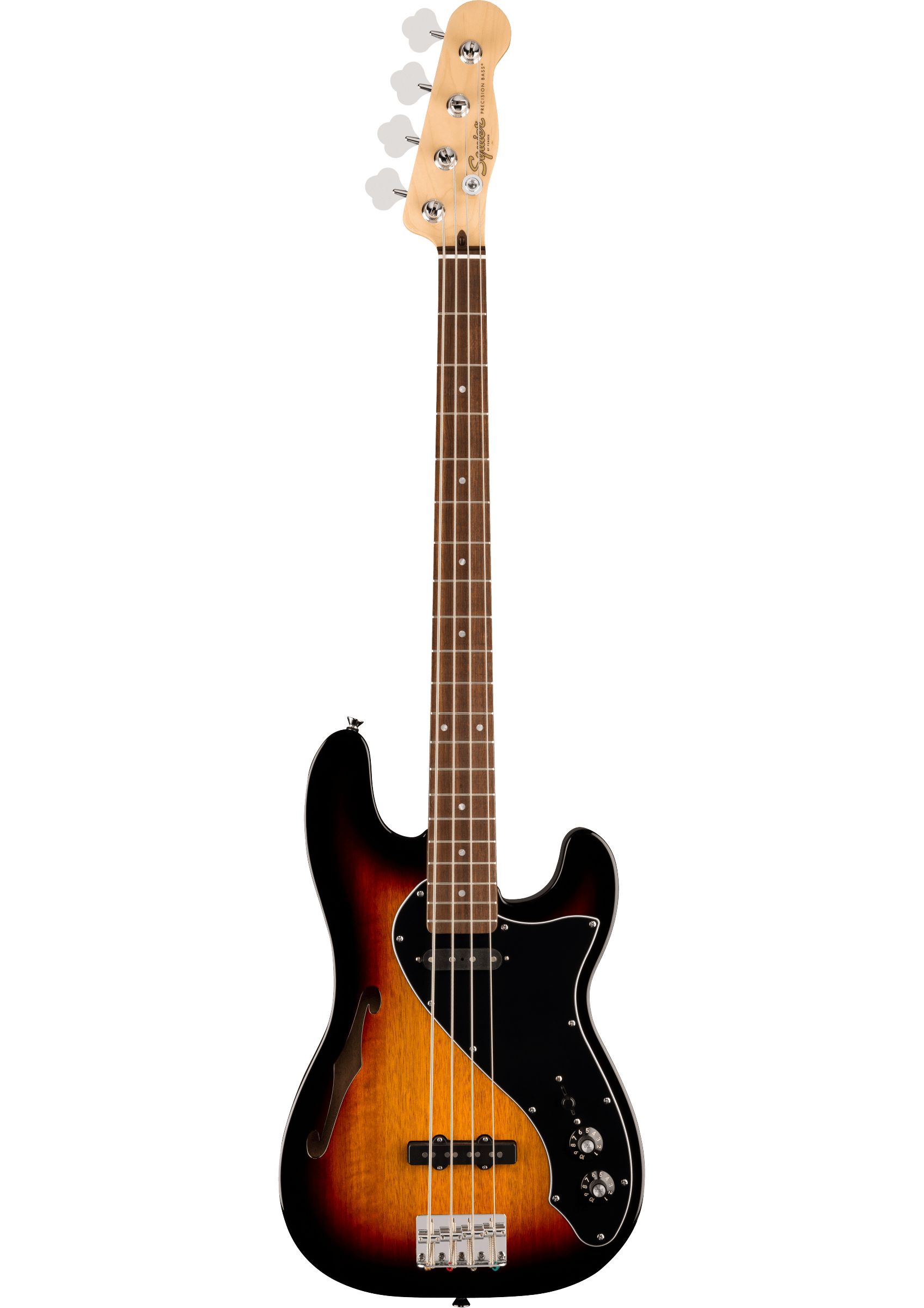 Paranormal Precision Bass Thinline SJは、Fender初期のベースデザインを再解釈し、セミホロウ構造を採用したレゾナンス豊かな楽器として仕上げたモデルです。ネックポジションにはFenderデザインのアルニコシングルコイル‘51 P Bassピックアップ、ブリッジポジションにはFenderデザインのアルニコシングルコイルJazz Bassピックアップを搭載した、独特のSJピックアップ構成を採用しています。3ウェイブレードスイッチにより、この2つのピックアップを切り替え、オリジナルPrecision Bassの深く太いウッディなトーンから、Jazz Bassの引き締まった唸りまで、幅広いサウンドキャラクターを自在に引き出すことができます。さらにセミホロウのスリムボディ構造により、自然なアコースティックレゾナンスと軽量化を実現し、演奏性も向上しています。快適な“C”シェイプネック、スロテッドバレルサドルを備えた4サドル式ヴィンテージスタイルブリッジ、サテンウレタン仕上げのネック、そしてヴィンテージスタイルのオープンギアチューナーにより、安定したチューニングとスムーズな演奏フィールを提供します。■特長・セミホロウ構造のシンラインボディ・SJピックアップ構成：アルニコシングルコイル‘51 P Bassピックアップ + アルニコシングルコイルJazz Bassピックアップ・3ウェイブレードピックアップスイッチ・'51 Precision Bassボディシェイプ・スロテッドバレルサドルを備えた4サドル式ヴィンテージスタイルブリッジBody：NyatohBody Finish：Gloss PolyurethaneBody Material：NyatohBody Shape：Precision BassFingerboard Material：Indian LaurelFingerboard Radius：9.5" (241 mm)Headstock：'51 Precision BassNeck Construction：4-BoltNeck Finish：Gloss PolyurethaneNeck Material：MapleNeck Shape："C" ShapeNumber of Frets：20Nut Material：MicartaNut Width：1.685" (42.8 mm)Position Inlays：Pearloid DotSide Dots：WhiteString Nut：MicartaFret Size：Narrow TallScale Length：34" (864 mm)Bridge Pickup：Fender Designed Alnico '51 P Bass Single-CoilControls：Master Volume, Master ToneNeck Pickup：Fender Designed Alnico '51 P Bass Single-CoilPickup Configuration：SSSwitching：3-Position Blade: Position 1. Bridge Pickup, Position 2. Middle Pickup, Position 3. Neck PickupBridge：4-Saddle Vintage-Style with Barrel SaddlesControl Knobs：Skirted Amp KnobsHardware Finish：ChromeNeck Plate：4-BoltPickguard：3-Ply BlackPickup Covers：BlackStrings：Nickel Plated Steel (.045-.105 Gauges)Tuning Machines：Vintage Style付属品：保証書、ギグバッグ