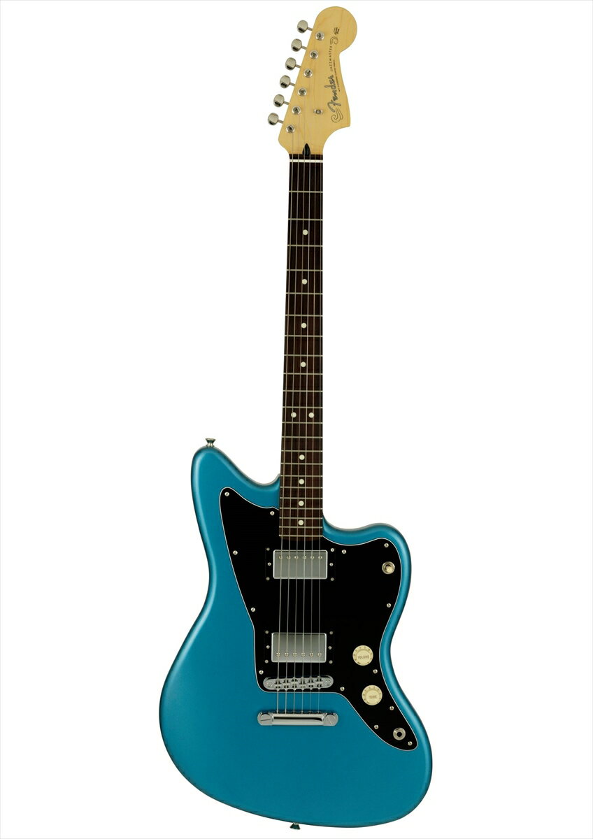 Made in Japan Limited Adjusto-Matic Jazzmaster HHは、正確で安定したチューニングを提供するAdjusto-Maticブリッジを搭載し、軽快かつナチュラルなクリーンサウンドからパワフルな歪みサウンドまでカバーするModern Modified Humbucking Pickupを2基搭載した、新しいルックスとサウンドを提供する2023年限定のJazzmasterです。この製品は、グロスフィニッシュのアルダーボディに、ナロートールの22フレットを採用しており、12インチラジアスのModern ”C”シェイプメイプルネックが、より高い演奏性を提供します。本製品は2023年数量限定製品となります。Body Material：AlderBody Finish：Gloss PolyesterBody Shape：JazzmasterNeck Material：MapleNeck Finish：Satin Urethane Finish on Back, Gloss Urethane Finish on FrontNeck Shape：Modern "C"Scale Length：25.5" (64.77 cm)Fingerboard Material：RosewoodFingerboard Radius：12" (305 mm)Number of Frets：22Fret Size：Narrow TallNut Material：BoneNut Width：1.650" (42 mm)Position Inlays：White DotBridge Pickup：Modern Modified Humbucking PickupNeck Pickup：Modern Modified Humbucking PickupControls：Master Volume, Master ToneSwitching：3-Position Toggle: Position 1. Bridge Pickup, Position 2. Bridge and Neck Pickups, Position 3. Neck PickupConfiguration：HHBridge：Adjusto-Matic with Anchored TailpieceHardware Finish：Nickel/ChromeTuning Machines：Vintage-Style LockingPickguard：3-Ply BlackControl Knobs：Aged WhiteSwitch Tip：Aged WhiteNeck Plate：4-BoltStrings：Nickel Plated Steel (.009-.042 Gauges)付属品：ギグバッグ、保証書