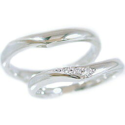 ペアリング 結婚指輪 マリッジリング ホワイトゴールドk10 ダイヤモンド 指輪 ペア2本セット K10wg 指輪 ダイヤ 0.03ct【送料無料】
