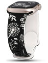 コンパチブル Apple Watch バンド/アップルウォッチ バンド 38mm 40mm 41mm 柔らかいスポーシリコン製 タンポポ花柄彫刻入り交換ベルト ...