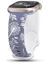 コンパチブル Apple Watch バンド/アップルウォッチ バンド 42mm 44mm 45mm 46mm 49mm 柔らかいスポーシリコン製 タンポポ花柄...