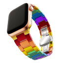 (GELISHI) Apple Watch バンド 41mm 40mm 38mm 男性 女性 Apple Watch Series 8/SE/7/6/5/4/3/2/1, カラフル 超薄型 アルミニウム 金属 交換 バンド (虹)