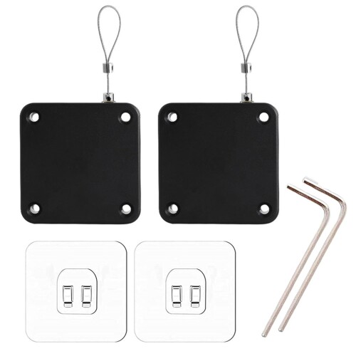 BRIIKPP 自動閉鎖 ドアクローザー 取付簡単 兼用 ネジ 自動ドアクローザー 800g(ブラック，2個入り)