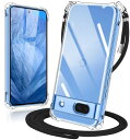 Pixel 8A ケース クリア ショルダー 耐衝撃 全面保護 ピクセル 8A カバー 透明 スマホケース 首かけ 肩掛け 斜めかけ TPU 縄掛けケース 薄型 軽量 落下防止 取り外し可能 長さ調整可能 Qi ワイ(2)