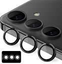 Kakuki for Galaxy S24 FE 用 カメラフィルム ギャラクシーS24 FE カメラ保護フィルム 薄型 強化ガラス 耐衝撃 独立型 露出オーバー防止 アルミ合金 カメラカバー (ブラック)(2)