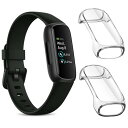 WUWOCJ 2枚セットケース適応 Fitbit Inspire 3,柔らかい TPU 全面保護カバー 擦り傷防止 軽量 カバー (透明/透明)