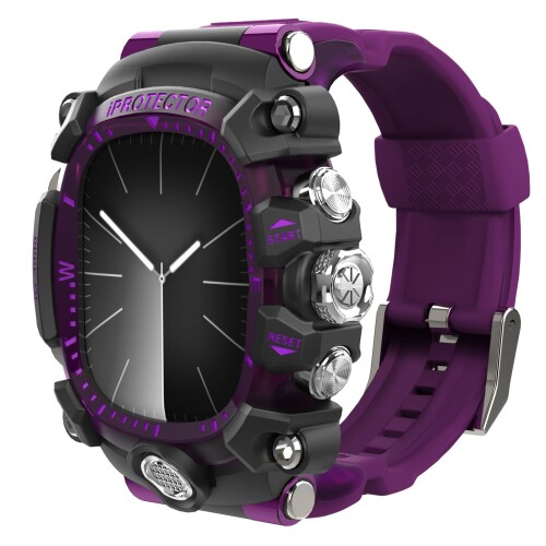 YiMingSun iG-3000 改良された時計ケース、Apple Watch 9 8 7 45mm 6 44mm メンズケース、保護カバー付き 丈夫なシリコ...