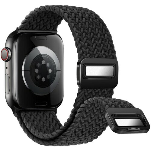 (Sunhel) コンパチブル アップルウォッチ バンド Apple Watch バンド 磁気吸着式バックル 強力な磁石 サイズ調整が簡単 ナイロン素材 編み込み ソロループ 伸縮性 対応 Apple Watch Series Ultra SE 11