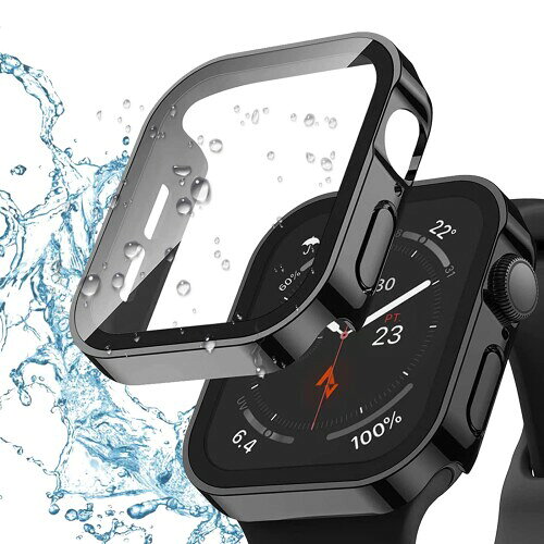 AIYYXX アップルウォッチ カバー 46mm 45mm 44mm 42mm 41mm 40mm 対応 あっふウォッチカバー 45mm 防水 一体型 新デザイン 3D直角エッジ 超薄型 PC+ガラス素材 高透過率 キズ防止 耐衝撃性 全面保護 app