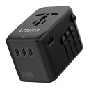 Gresion 変換プラグ PD 120W急速充電 海外旅行 変圧器 6台同時に充電 マルチ変換プラグ Macbook iPad iPhone Android Airpods Switch用 旅行便利グッズ 韓国 台湾 タイ AUS AC CN US EU UK 全世界対応 100-250V/10A