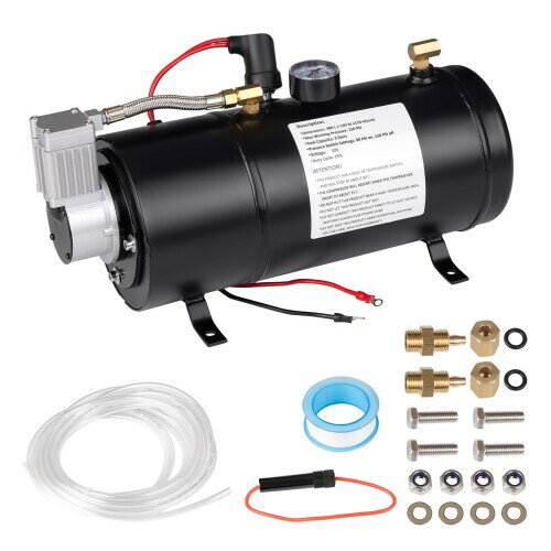 12V 15A オイルレス エアーコンプレッサー 150PSI 3L タンク容量 ホーン改造 普通車 軽自動車のタイヤ ..