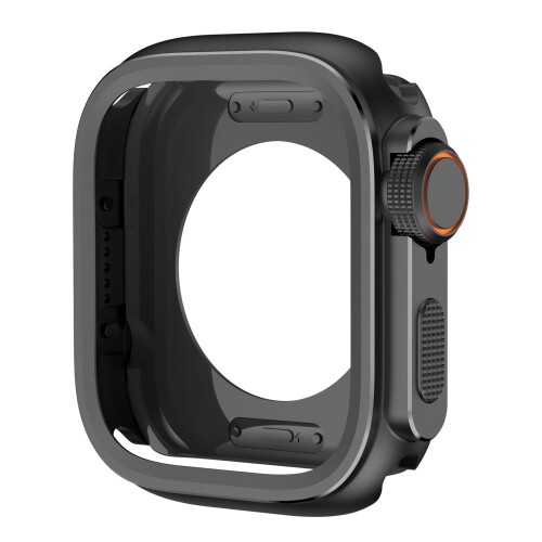 メタルケース対応Apple Watch 45mm、金属保護ケースに対応iWatch Series 9/8/7/SE2、軽量耐衝撃、数秒でUltra/Ultra2に変身できアップグレード、頑丈なアップルウォッチスチール製保護ハウジング