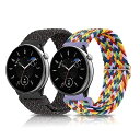 (LanQii) 20mm バンド Amazfit Active/Amazfit GTR Mini/Amazfit GTS 4/Amazfit GTS 4 Mini 対応 ナイロン バンド 編み込み スポーツ用 Amazfit GTS 3 /GTS 2e 対応 長さ無段階調整 柔軟 防汗 夏向け-まだらブラック/カ