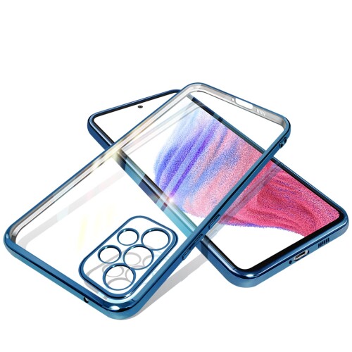 Galaxy A53 5G ケース クリア SC-53C SCG15 カバー スマホケース 耐衝撃 スリム 透明 擦り傷防止 耐衝撃 軽量 TPU （ブルー）