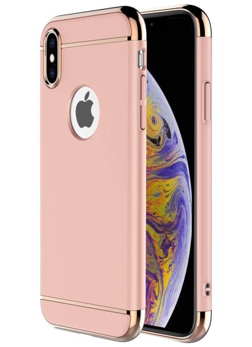 JMSQYU iPhone XS Max P[X, 3 in 1EgXn[hP[XAApple iPhone XS Max pGNgv[gt[t~ߕیP[X-[YS[hRose Gold